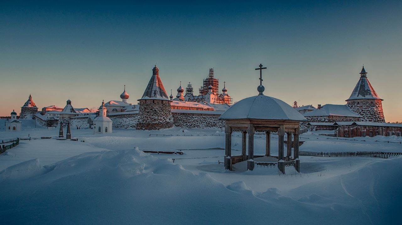 Соловецкий монастырь зимой